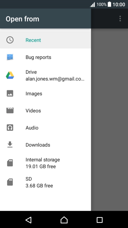 Press the required category and go to the required folder.