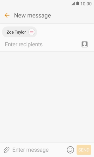 Press the text input field and write the text for your picture message.
