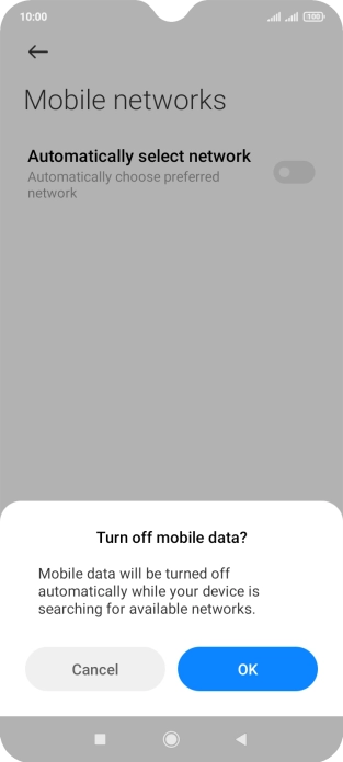 Press OK and your phone will search for networks.