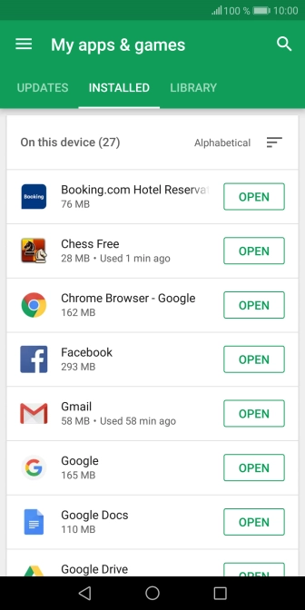 Press the required app.