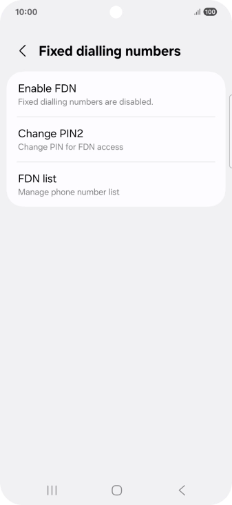 Press Enable FDN.