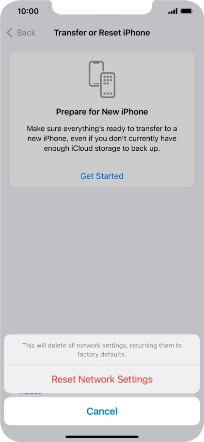 Press Reset Network Settings.