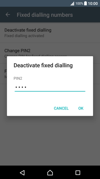 Key in your PIN2 and press OK.
