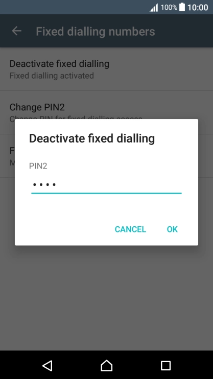Key in your PIN2 and press OK.