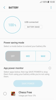 Press the required setting.