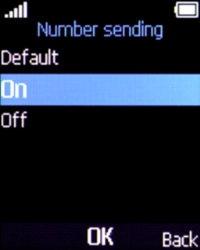 Select On to turn on caller identification.