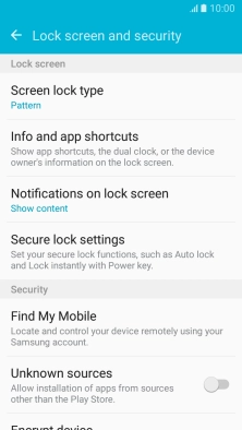 Press Screen lock type and key in the current phone lock code.