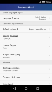 Press Default keyboard.