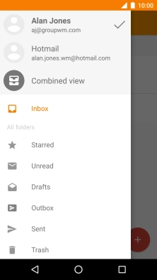 Press the required email account.
