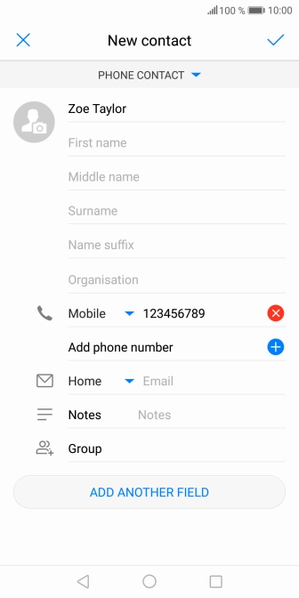 Press the confirm icon.