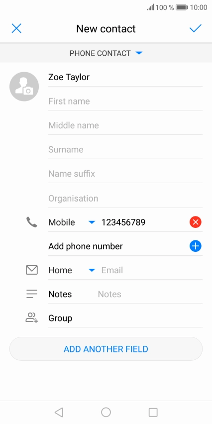 Press the confirm icon.
