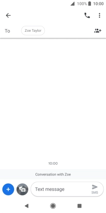 Press the text input field and write the text for your text message.