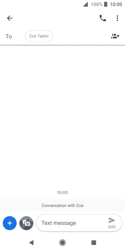 Press the text input field and write the text for your text message.