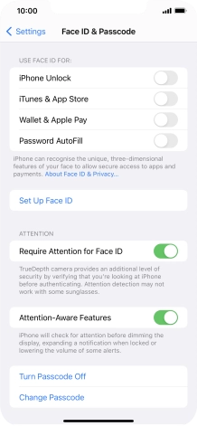 Press Turn Passcode Off and key in the phone lock code.