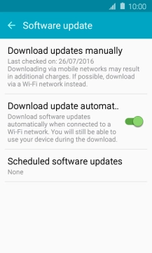 Press Download updates manually. If a new software version is available, it's displayed. 
Follow the instructions on the screen to update the phone software.