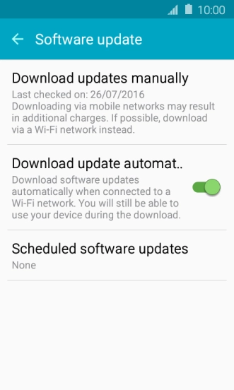 Press Download updates manually. If a new software version is available, it's displayed. 
Follow the instructions on the screen to update the phone software.