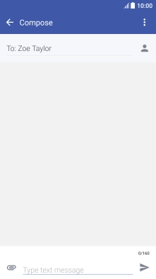 Press the text input field and write the text for your picture message.