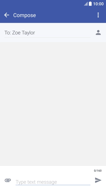 Press the text input field and write the text for your picture message.