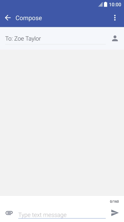 Press the text input field and write the text for your picture message.