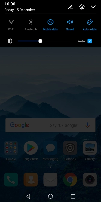 Press Mobile data to turn the function on or off.