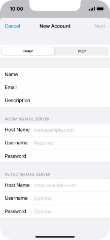 Press IMAP.