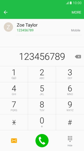 Key in the required number and press the call icon.