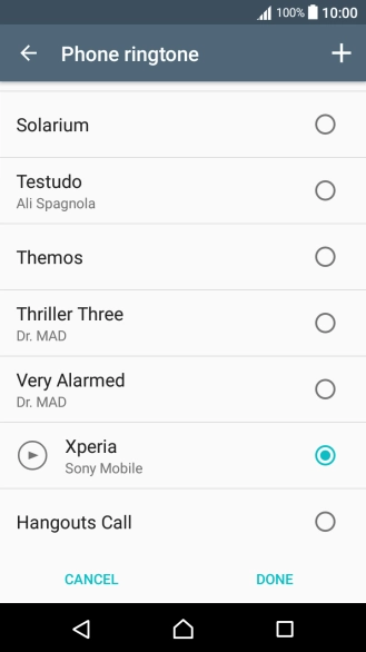Press the add ring tone icon and go to the required ring tone.