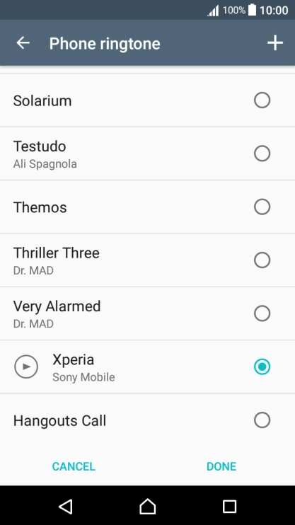 Press the add ring tone icon and go to the required ring tone.