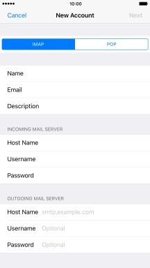 Press Host Name and key in mail.vodafone.ie.