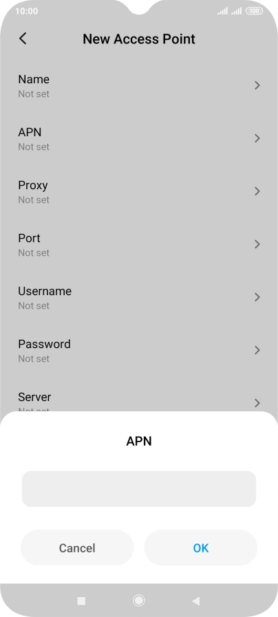 Key in live.vodafone.com and press OK.