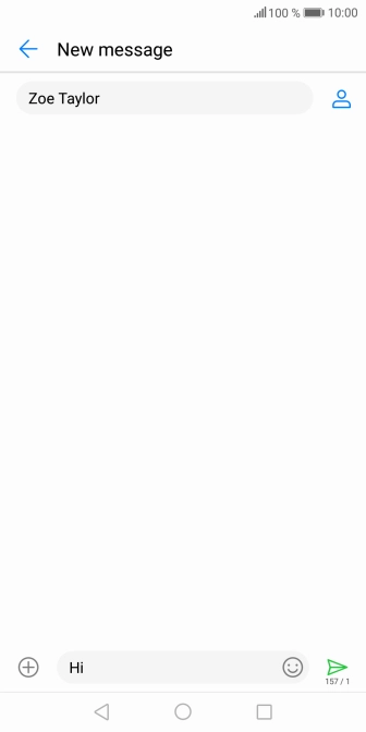 Press the send icon when you've finished your text message.