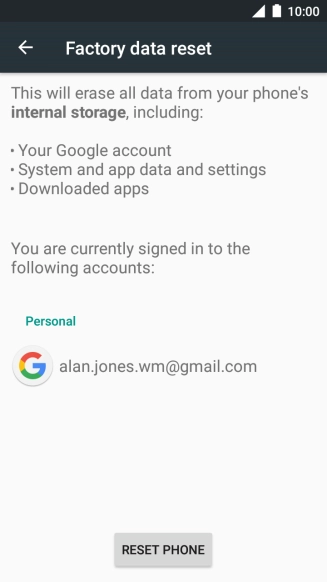 Press RESET PHONE.