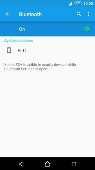 Press the required Bluetooth device and follow the instructions on the screen to pair the device with your phone.
