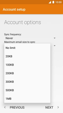 Press the required setting.