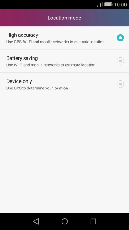 If you select High accuracy, your phone can find your exact position using the GPS satellites, the mobile network and nearby Wi-Fi networks. Satellite-based GPS requires a clear view of the sky.