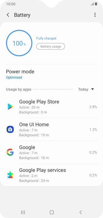 Press Power mode.