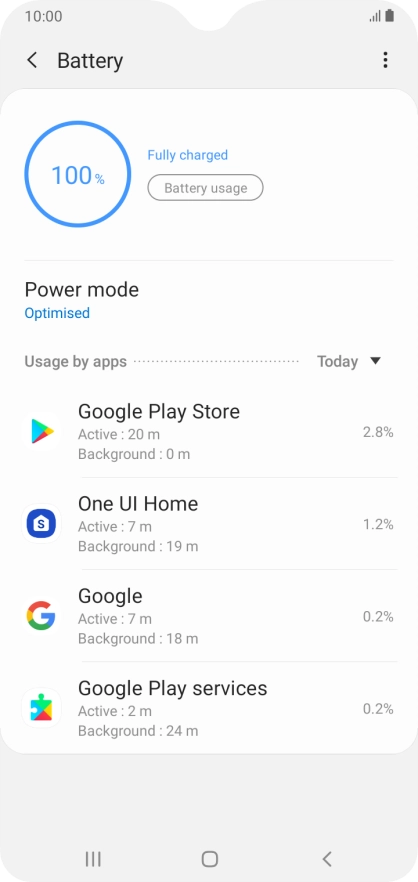 Press Power mode.