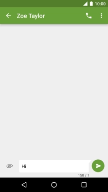Press the send icon when you've finished your text message.