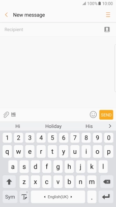 The word suggestions are displayed as you write. Press the arrow to see more words.
