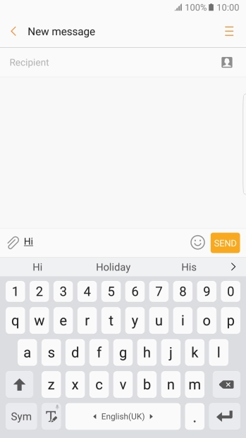 The word suggestions are displayed as you write. Press the arrow to see more words.