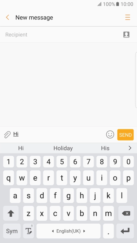 The word suggestions are displayed as you write. Press the arrow to see more words.