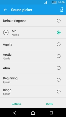 Once you've found a ring tone you like, press DONE.