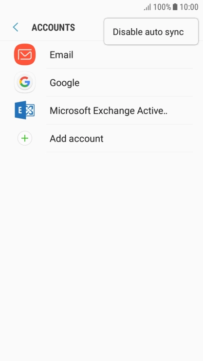 Press Disable auto sync.