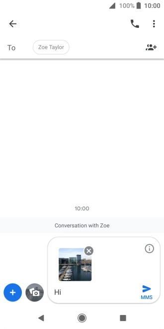 Press the send icon when you've finished your picture message.