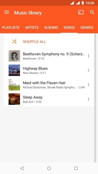 Press the required audio file.