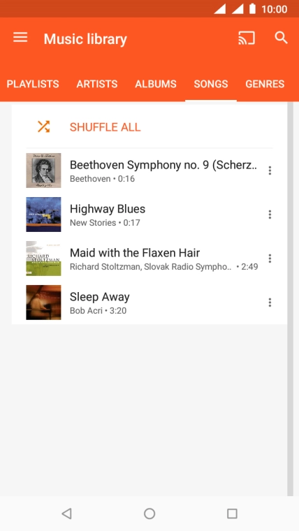 Press the required audio file.