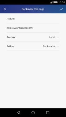Key in the required name for the bookmark and press the confirm icon.