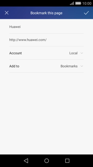 Key in the required name for the bookmark and press the confirm icon.