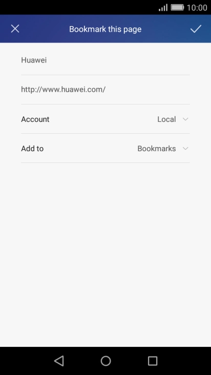 Key in the required name for the bookmark and press the confirm icon.
