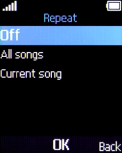 Select the required setting.